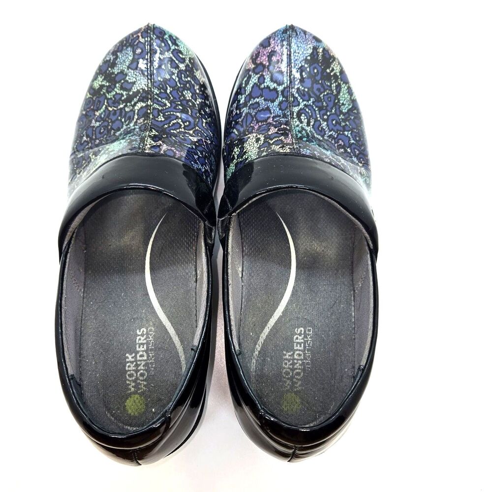 Dansko Work Wonders Comfort Clogs Multicolor Patent Leather Slip Resistant EU 38 - Picture 8 of 13